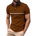 thumbnail image 3 of IhhxPro Men's Short Sleeve Button down Shirt Fit Quick Dry Collared Men Striped Casual Lightweight Summer Office Travel Golf M-3XL, 3 of 4