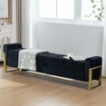thumbnail image 7 of Aemeios 67" Velvet Storage Bench for Bedroom End of Bed with Single Lid Storage and Gold Legs, Black, 7 of 7