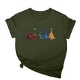 thumbnail image 3 of Feanecy Womens Christmas T Shirts Cute Soft Short Sleeve Round Neck Tops Holiday Casual Loose Fit Graphic Tees Xmas Tree Print Tee Top Green M, 3 of 5