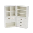 thumbnail image 3 of Dollhouse Miniature Furniture Set 4PCS Wooden Cabinet Cupboard 1:12 Dollhouse Various Styles DIY Freely Combinable Furniture Kit Kitchen Bedroom Living Room Display Ornaments (White), 3 of 6