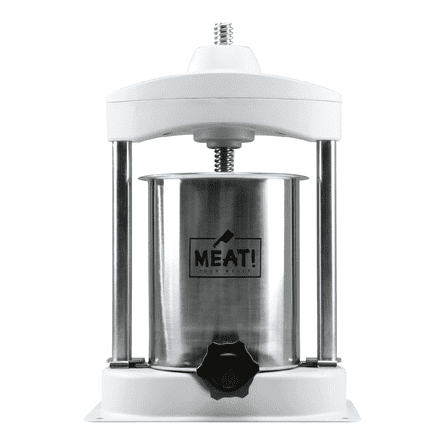 MEAT! 15 Pound Vertical Sausage Stuffer with Stainless Steel Gears, Ergonomic Handle, and a Stuffing Kit with 3 Stuffing Tubes for Sausage Stuffing