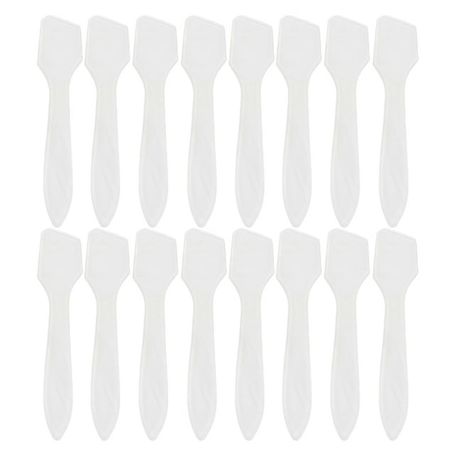 50 espátulas cosméticas DIY, cucharas de plástico para mascarillas, dispensador de crema facial, espátula para mascarillas (palito transparente para mascarillas).