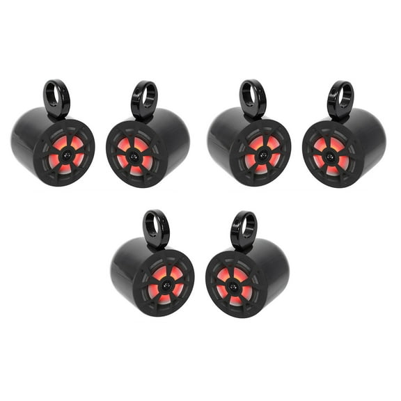 (6) Rockville RKL65MBW 6.5" 700w Marine Wakeboard LED Speakers (2) Color Grilles