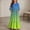 Green, variant on ITSAME Girls A-Line Dress Gradient Print Crew Neck Flowy Ruffle 3/4 Sleeve Summer Casual A-Line Dress Pink Size 6