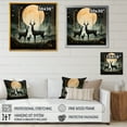thumbnail image 4 of Designart "Elegant Night Deer Family" Animals Framed Wall Art - Traditional White Deer Landscape Entryway Framed Wall Art Print, 4 of 6