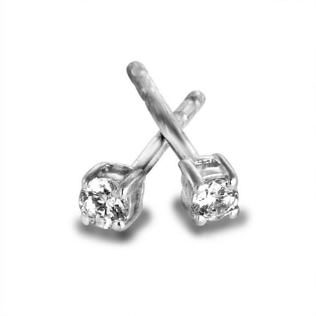 1/8 Carat T.W. Round Diamond Sterling Silver Stud Earrings