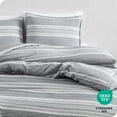 thumbnail image 5 of Bare Home Luxury Duvet Cover and Sham Set - Premium 1800 Collection - Ultra-Soft - Full, Stripe - Heathered Charcoal, 3-Pieces, 5 of 7