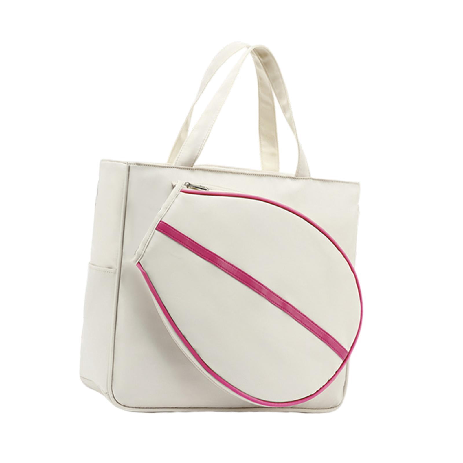 Baoblaze Tennis Tote Bag Fitness Large Detachable Racquet Cover Duffle Bag Racket Bag white