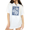 White, variant on Cozymy Retro Floral Stamp T-Shirt for Women - White Lily Line Art Graphic Tee