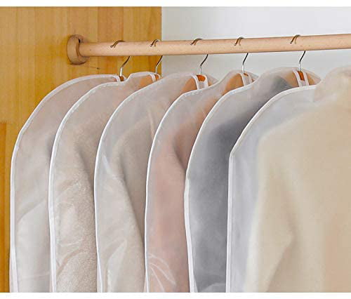 Treelen Hanging Garment Bag Set Of 7 Moth Proof Clear Lightweight Clothes Suit 