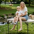 thumbnail image 4 of Folding Table 4 Foot - 3-Position Adjustable Height, Heavy Duty 400 lbs Capacity - Portable Tables Folding for Camping, Party, Indoor & Outdoor Use, 1 Pack, 4 of 6
