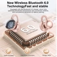 thumbnail image 4 of Open-Ear Headphones, Wireless Clip On Earbuds with Touch Screen Charging Case 60H Playtime, Bluetooth 6.0, IPX7 Waterproof, Lightweight Comfort, Stable Fit, Open-Ear Safety Design for Workout/Running, 4 of 13