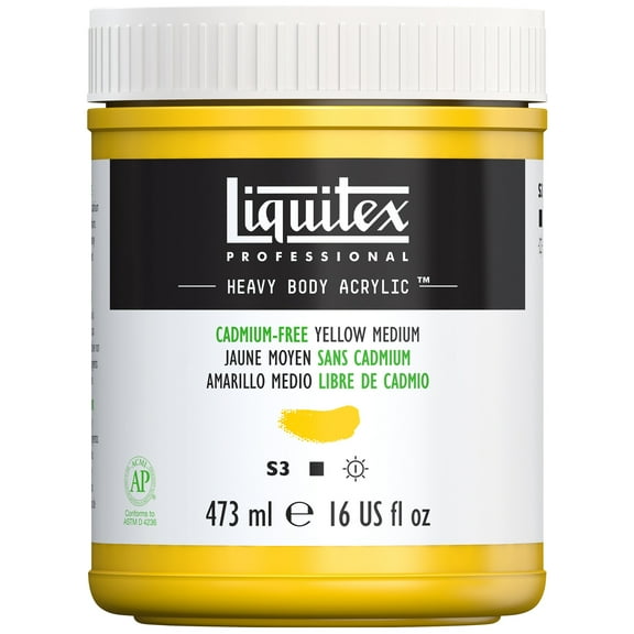 Liquitex Professional Heavy Body Acrylic Color, 16 oz., Cadmium Free Yellow Medium