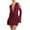 Wine, variant on Blczomt Dresses Women Sexy Long Sleeve Mini Black Bodycon Deep V Neck Off Shoulder Party Solid Dresses