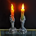 thumbnail image 4 of Luz de de Soporte de Halloween, Lámpara de Candelabros Llama LED, Lámpara Altos con Batería para La Fiest - naranja Yotijar Luces de velas de Halloween, 4 of 8