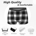 thumbnail image 2 of Men's Boxer Briefs, Buffalo check plaid white black Soft Comfy Mens Underwear Boxer Briefs Breathable With Widen Waist, 2 of 7