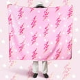 thumbnail image 2 of Preppy Throw Blanket Pink Smile Face Blanket Cute Flannel Soft Blanket Plush Fuzzy Pink Blanket Preppy Bedding Stuff for Dormitory Living Room 50" x 60"(Leopard Lightning), 2 of 6