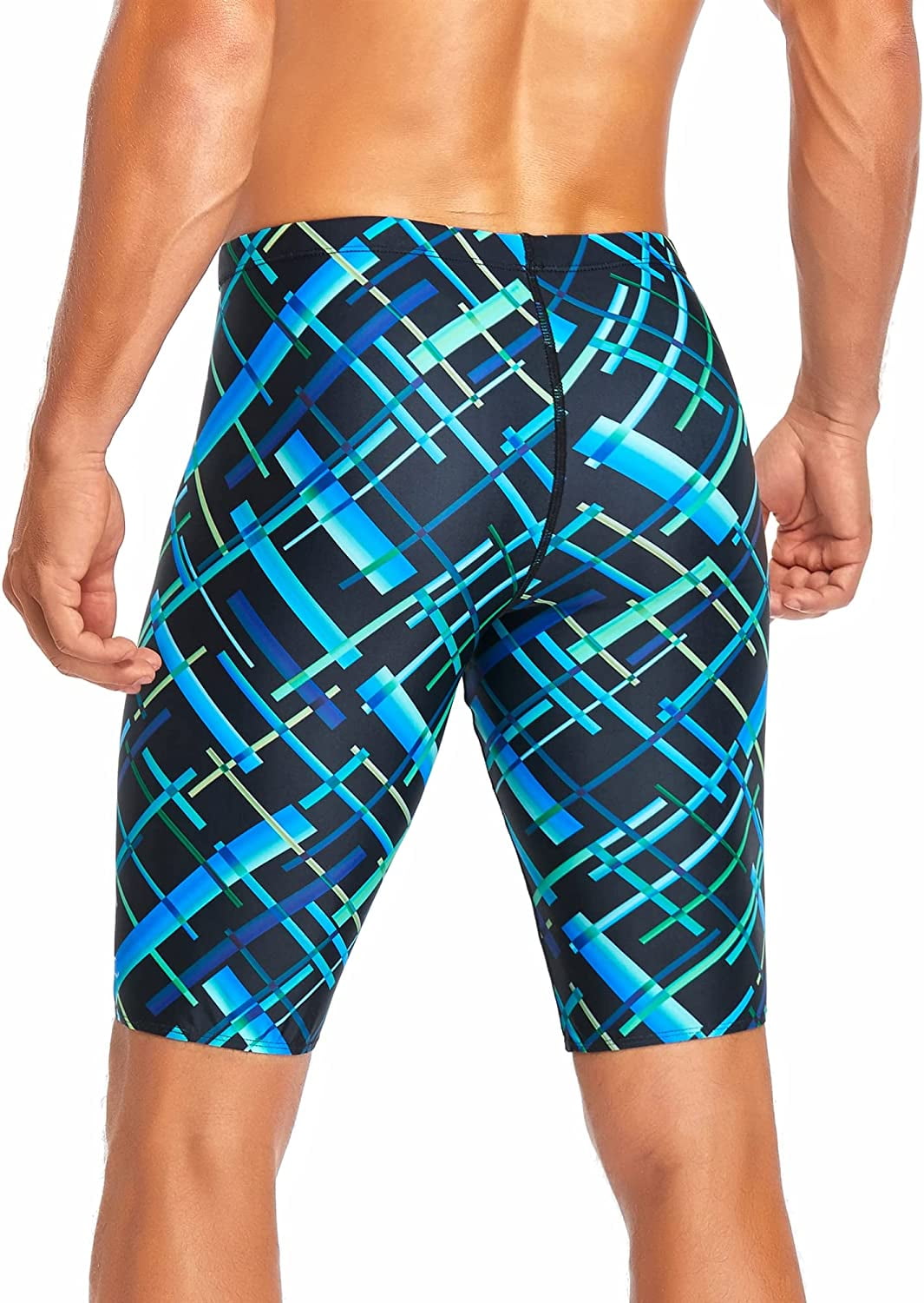 Adoretex Boy's/Men's Printed Cross Puzzle Swim Jammer (MJ017) - Green Combo - 30