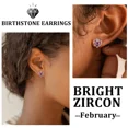 thumbnail image 6 of Beautlace Rose Heart Birthstone Earrings,February Birthstone Rose Flower Heart Earrings Studs 925 Sterling Silver Jewelry Gifts for Women, 6 of 11