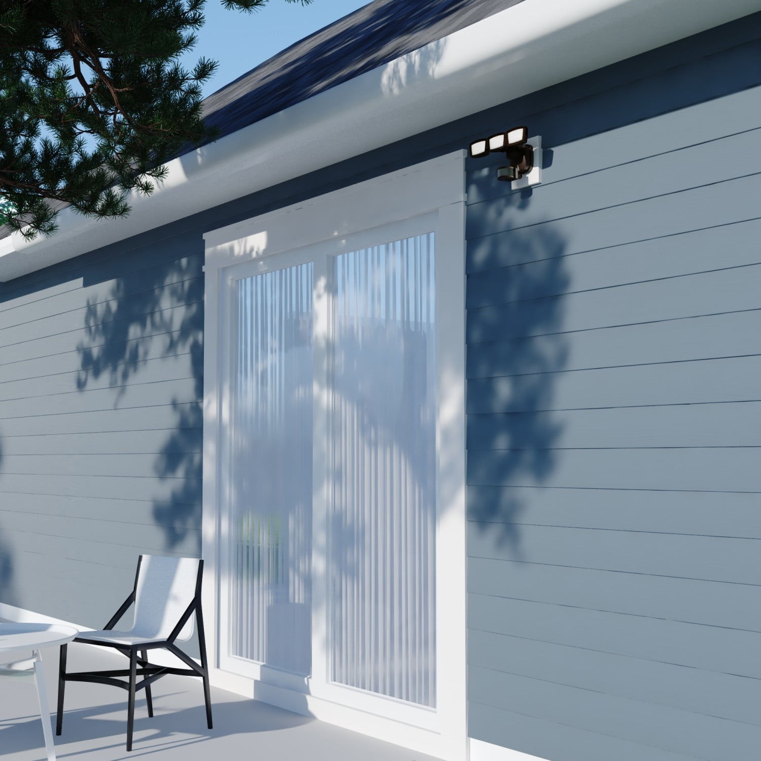 Bronze Integrated LED Motion Sensor Dusk to Dawn 3-Head Outdoor Security Flood Light - 240 Degree - 85 Ft.
