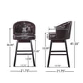 thumbnail image 3 of Bar Stools Set of 2,360-Degree Swivel Barstools, PU Leather Kitchen Counter Height Bar Stools,Thickened Seat Cushion Square Island Barstools with Back,for kitchens,living rooms and bars，Brown, 3 of 6