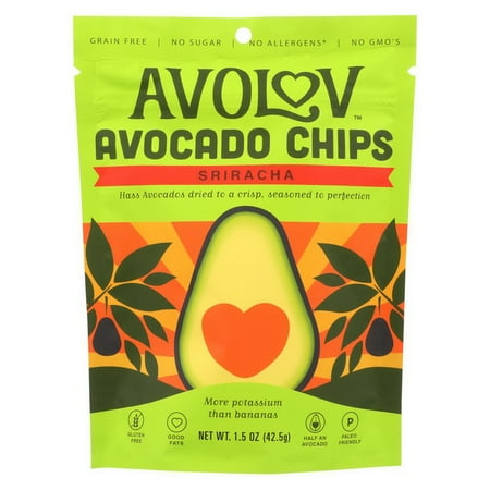 Avocado Chips - Avolov - Avocado Chips - Sriracha - Case Of 12 - 1.5 Oz.