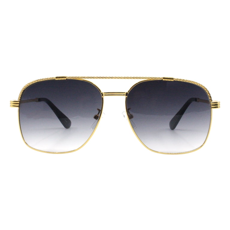 Square Aviator Sunglasses Metal Frame Rope Chain UV400  display picture 1