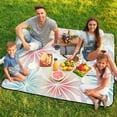 thumbnail image 7 of Colorful Floral Bohemia Picnic Blanket Waterproof Outdoor Beach Blanket Hand-held Pad Suitable for Travel, Camping, Beach, Family Gatherings, 7 of 7