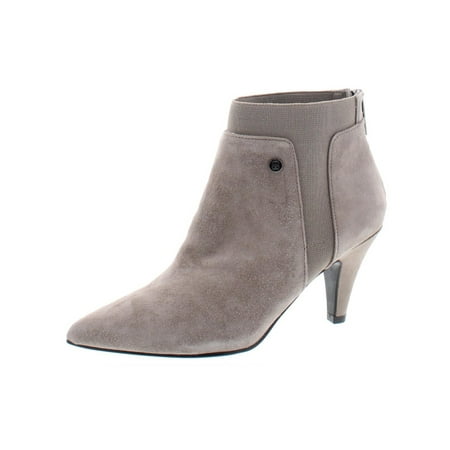 

BANDOLINO Womens Beige Elastic Comfort Bari Pointy Toe Kitten Heel Zip-Up Leather Booties 9.5 M