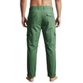 thumbnail image 4 of Tisuna Casual Pants For Mens Solid Color Zipper Button Straight Leg Trousers Breathable Fashion Male Work Street Pants Army Green Size L, 4 of 8
