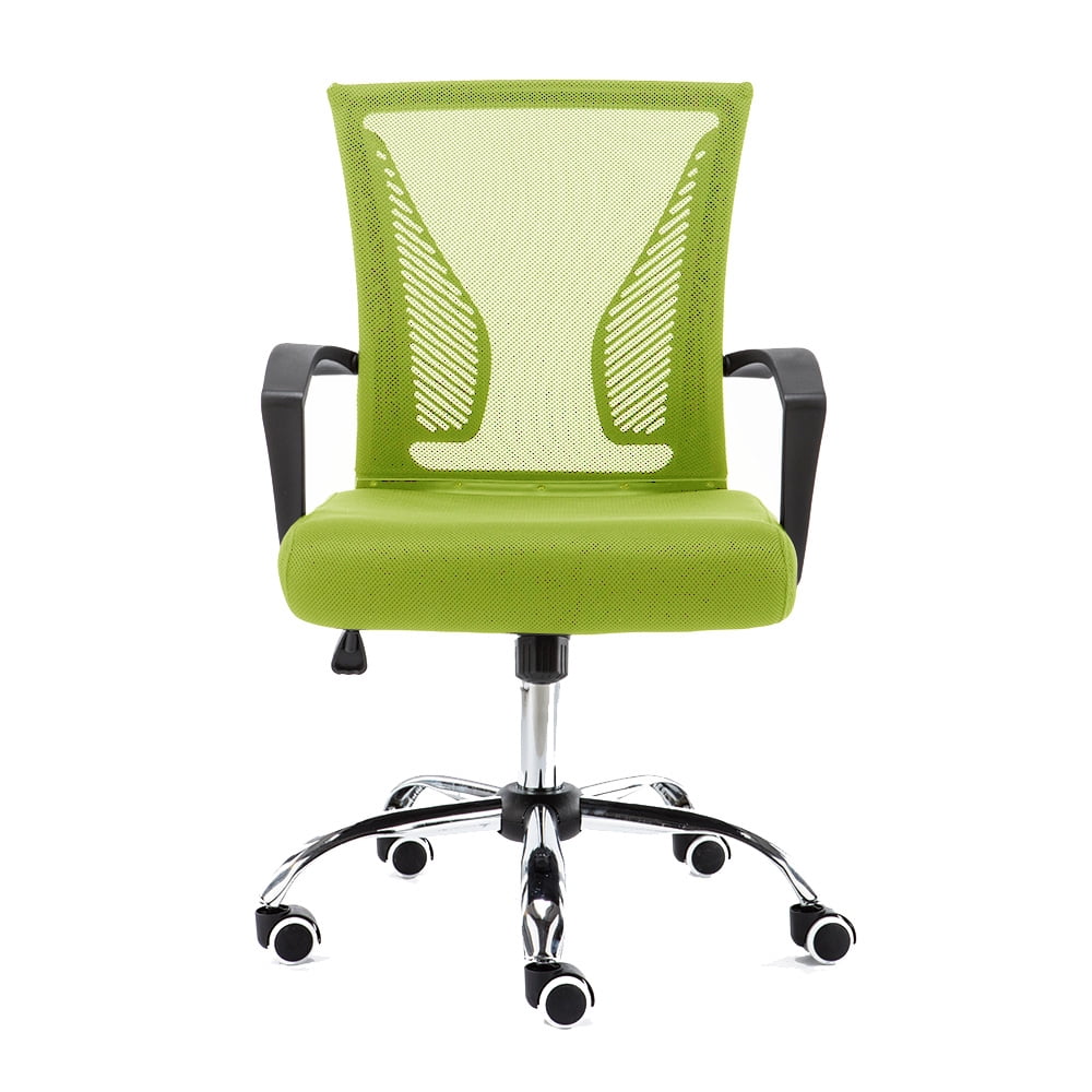 Modern Home Zuna Mid-Back Office Task Chair - Ergonomic Back Supporting Mesh Back Desk Chair (Black/Lime)