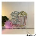 thumbnail image 4 of Craftnamesign Movie Night Neon Sign Wall Art, Popcorn Cinema Led Light Signage Wall Decor, 4 of 5