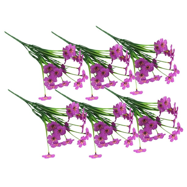 Ramo de flores artificiales de 6 piezas, decoración nupcial, flores reales de látex, plantas de plástico para el hogar