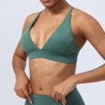 thumbnail image 3 of Bras for Women Push up Full-Coverage Bra Feature V-Neck Sport Bra Style W-973 Green L, 3 of 5