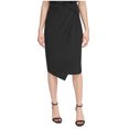 thumbnail image 1 of Calvin Klein Jupe Midi à Ourlet Incliné pour Femmes, Noir, 4, 1 of 1