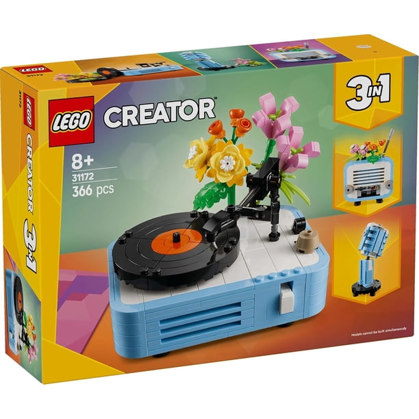 LEGO, Record Player with Flowers, 366 Pieces, 3 in 1 Building Set