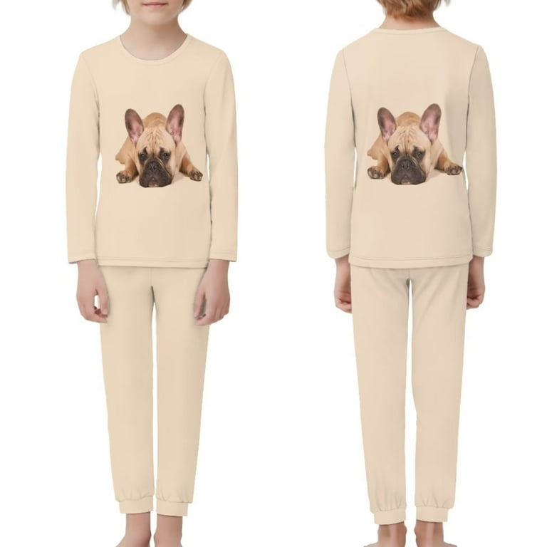 Renewold Stylish Soft Pajamas Pants Set French Bulldog Scoop Neck Lounge Wear 2 Pieces Kids Cozy Up Pjs Breathable Tracksuit Thermal Nightwear Size 5 6 Walmart