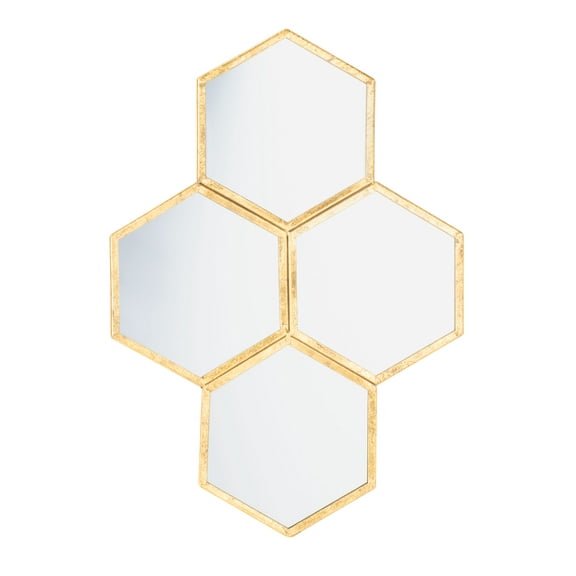 Safavieh Galen Classic Quatre Hexagon Mirror, Gold Foil