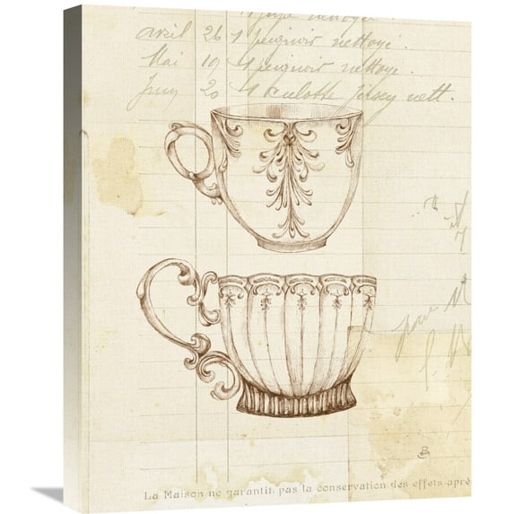 Global Gallery's 'Authentic Coffee IV' by Daphne Brissonnet Stretched Canvas Wall Art