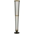 thumbnail image 6 of Possini Euro Design Vista Mid Century Modern Torchiere Floor Lamp 68" Tall Brass Gunmetal Gray Off White Linen Cone Shade for Living Room Bedroom Home, 6 of 9