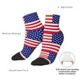 thumbnail image 5 of Women's Men's America Flag Patriotic Lightweight Ventilation Quarter Ankle Socks, 5 of 7