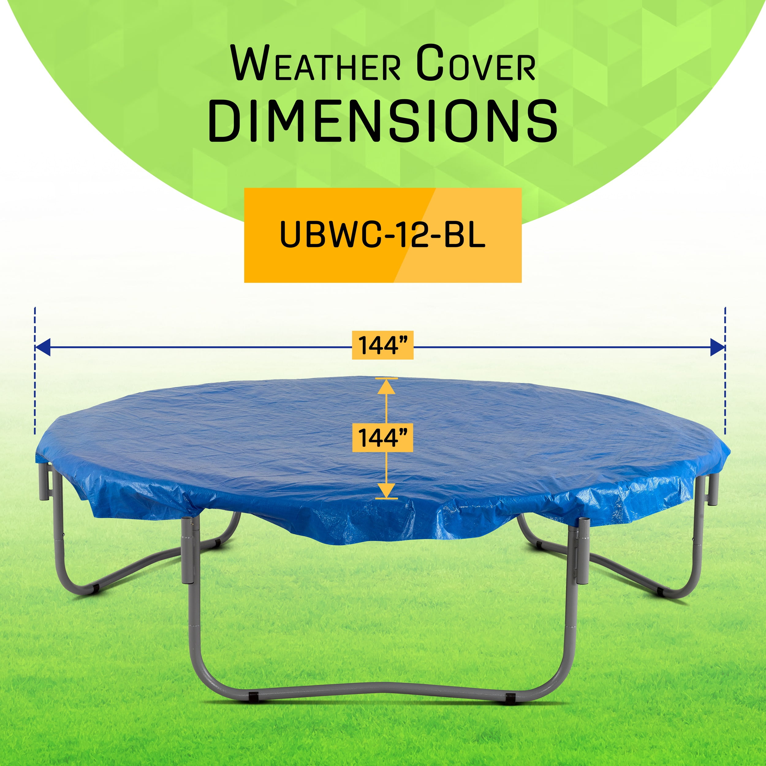 Machrus Upper Bounce 12ft Round Trampoline Weather Cover - Weather-Resistant Trampoline Protective Cover