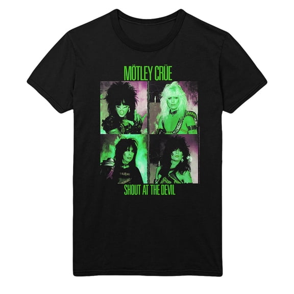 Motley Crue Green Shout Unisex T-Shirt - Black - Small