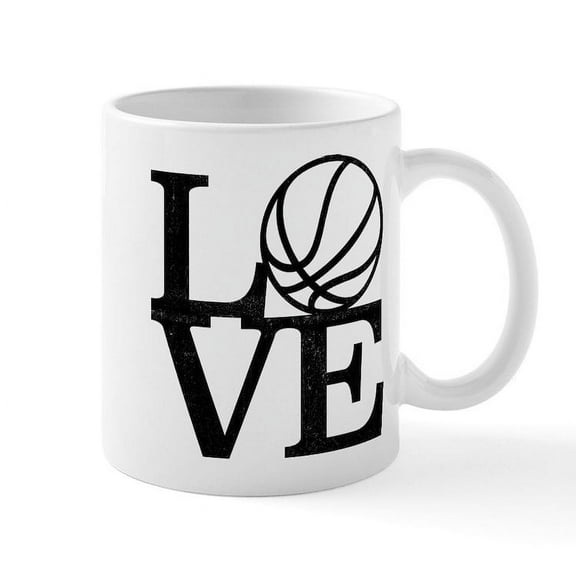 CafePress - Love Basketball - 11 oz Ceramic Mug - Novelty Coffee Tea Cup