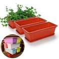 thumbnail image 1 of 3 Pcs Pot de Plantation Balcon Jardin Rectangulaire Jardinière en Résine, 1 of 7