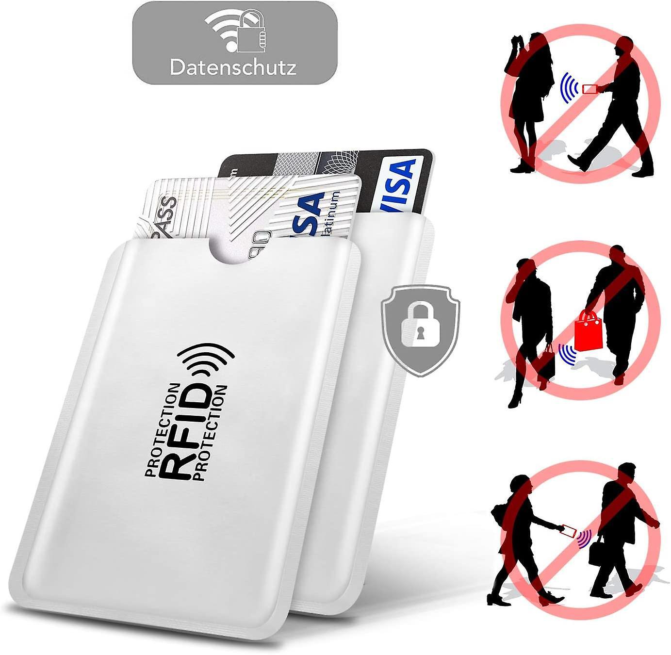 10 Étuis De Protection Anti-RFID Pour Cartes Bancaires - Bloque Les Ondes, Anti-Piratage Sans Contact - Noir