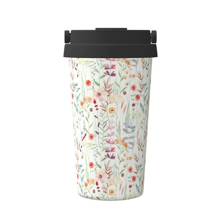 

Logiee Wildflower Watercolor 4 Print Stainless Steel Coffee Tumbler Travel Coffee Mug Insulated Coffee Mug with Lid Spill Proof Coffee Cup Portable Thermal Mug