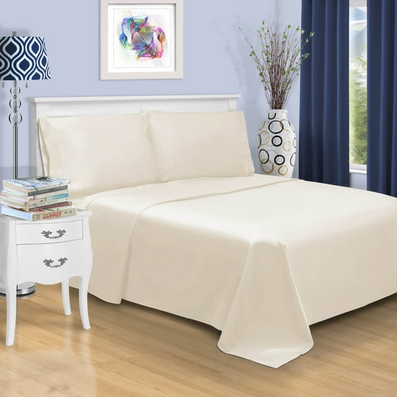1500 Thread Count Cotton Marrow Stitch Sheet Set, Queen, Ivory