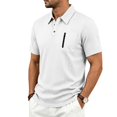 thumbnail image 5 of KLHDSF Men's Polo Shirts Short Sleeve Casual All Season Collar Shirts Soft Breathable Polo Tee Shirts Classic Golf Tops White XXL, 5 of 9