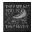 thumbnail image 2 of 9 Crowns Tees Roller Skate They See Me Rollin' They Hatin' Funny Retro T-Shirt (Unisex Black, Large), 2 of 3